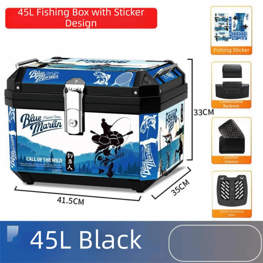

ABS Material Vehicle Tailbox Water Resistant Shock Absorption Motorcycle Gearbox Multifunctional Design 50L Capacity
