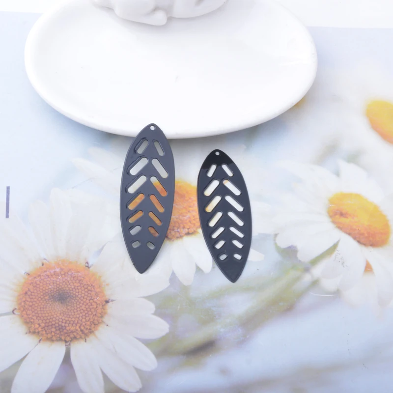 10 Stück AB8144 Messing-Filigran-Anhänger mit langen Blättern, bunte Ohrringe, Anhänger für DIY-Schmuckherstellung – Detail 5