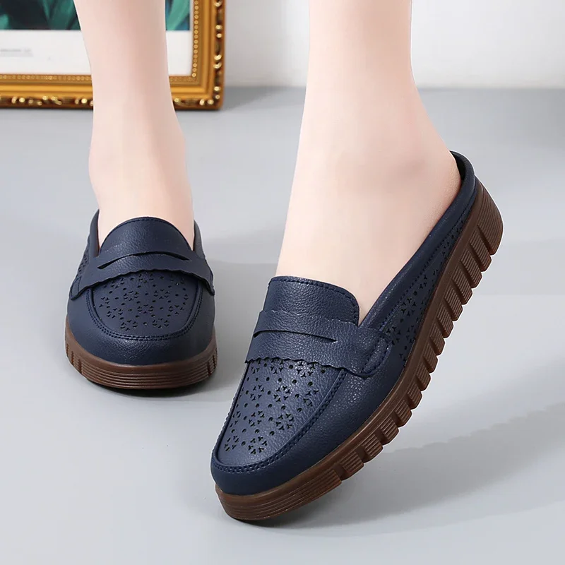 Women Casual Loafers Girls Ballet Flat Shoes Women\'s Flat Shoes 2024 Spring/Summer Shoes Women High Heels Genuine Leather Casual