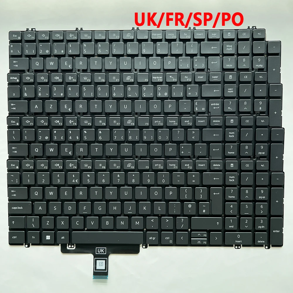 5520 UK/Spanish/French/Portugal Keyboard For DELL Latitude 5520 5521 5529 5530 Precision 3560 3561 3570 0VYFVY NSK-QZABW 0VRH36