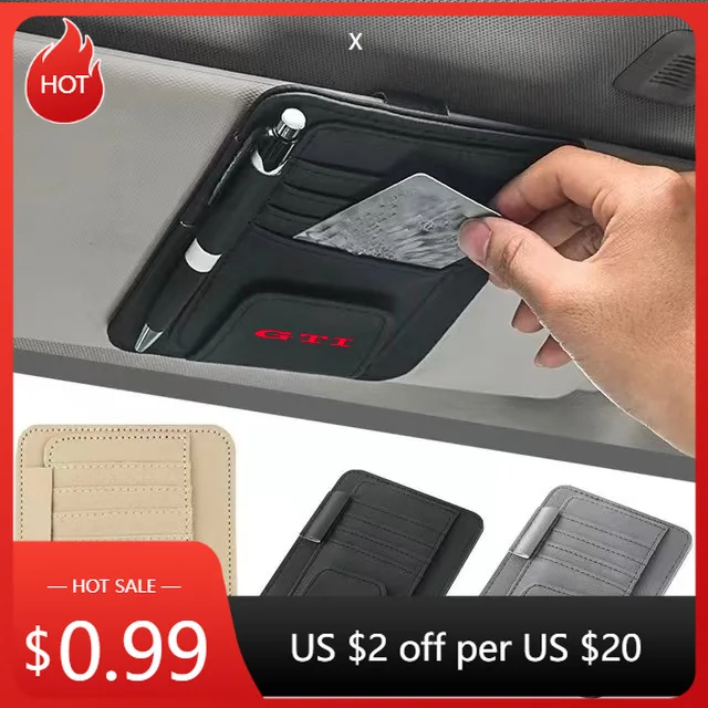 

Органайзер на солнцезащитный козырек для автомобиля VW VOLKSWAGEN 2026, универсальный, с несколькими карманами, для VW Golf 5 6 7 8 GTI Polo Mk6 R Mk7