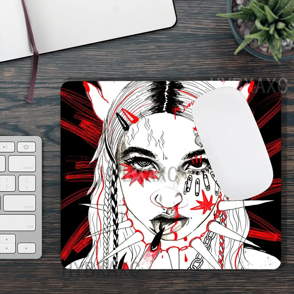 HYBXAXC Red Burst Skeleton Grunge Gaming Small Mouse Pad Desktop Computer Keyboard Wireless Mouse Boy Girl Gift for Play games