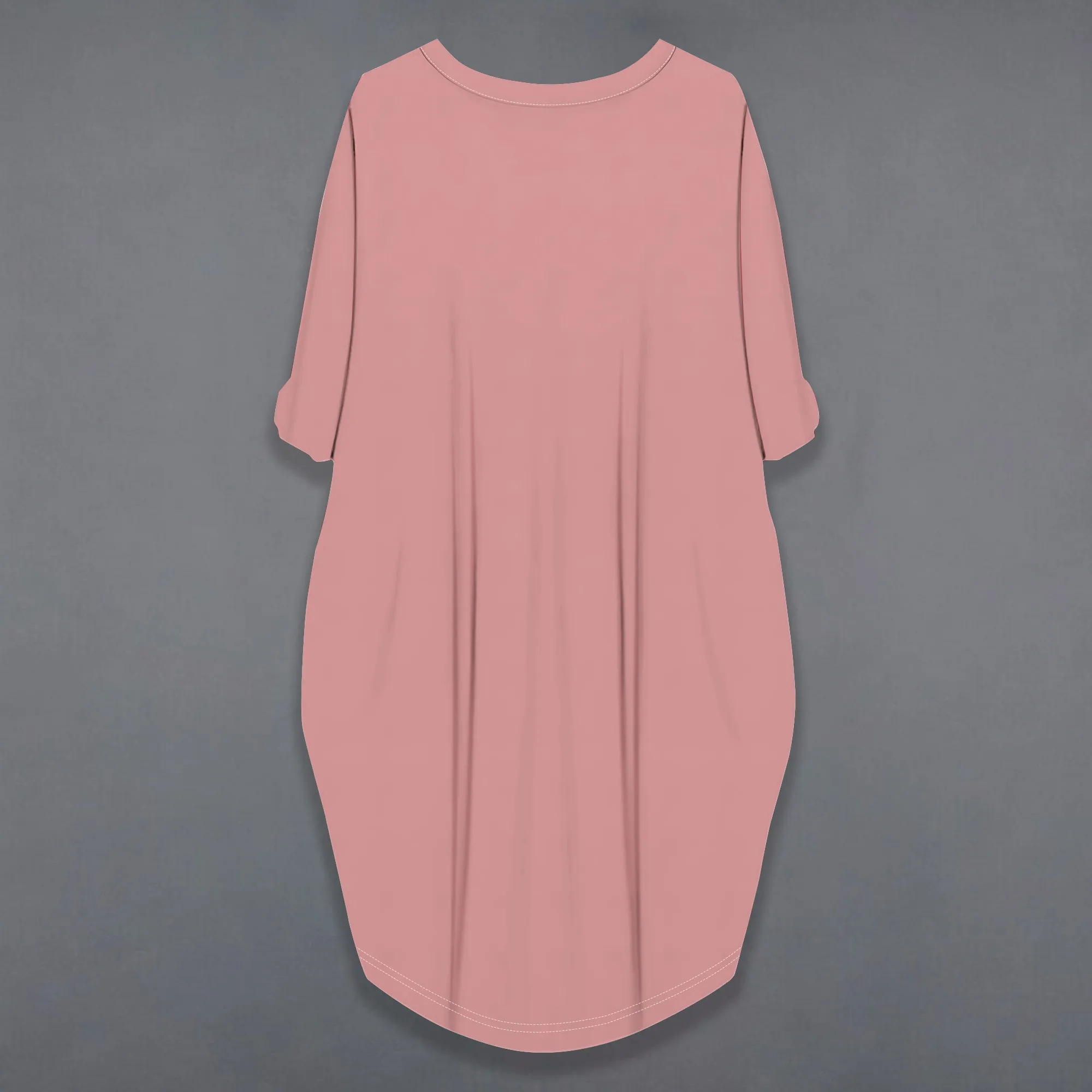 Robe t-shirt surdimensionnée à manches longues pour femmes, décontractée, courbe, colorée, couleur unie, col rond avec poches, robes sweat-shirt fluides