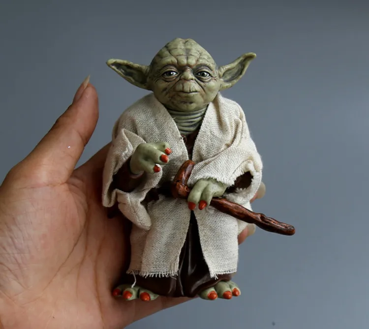 12CM Anime Star War Mandalorian Characters Master YODA Collectible PVC Action Figure Model Kids Toys Decoration