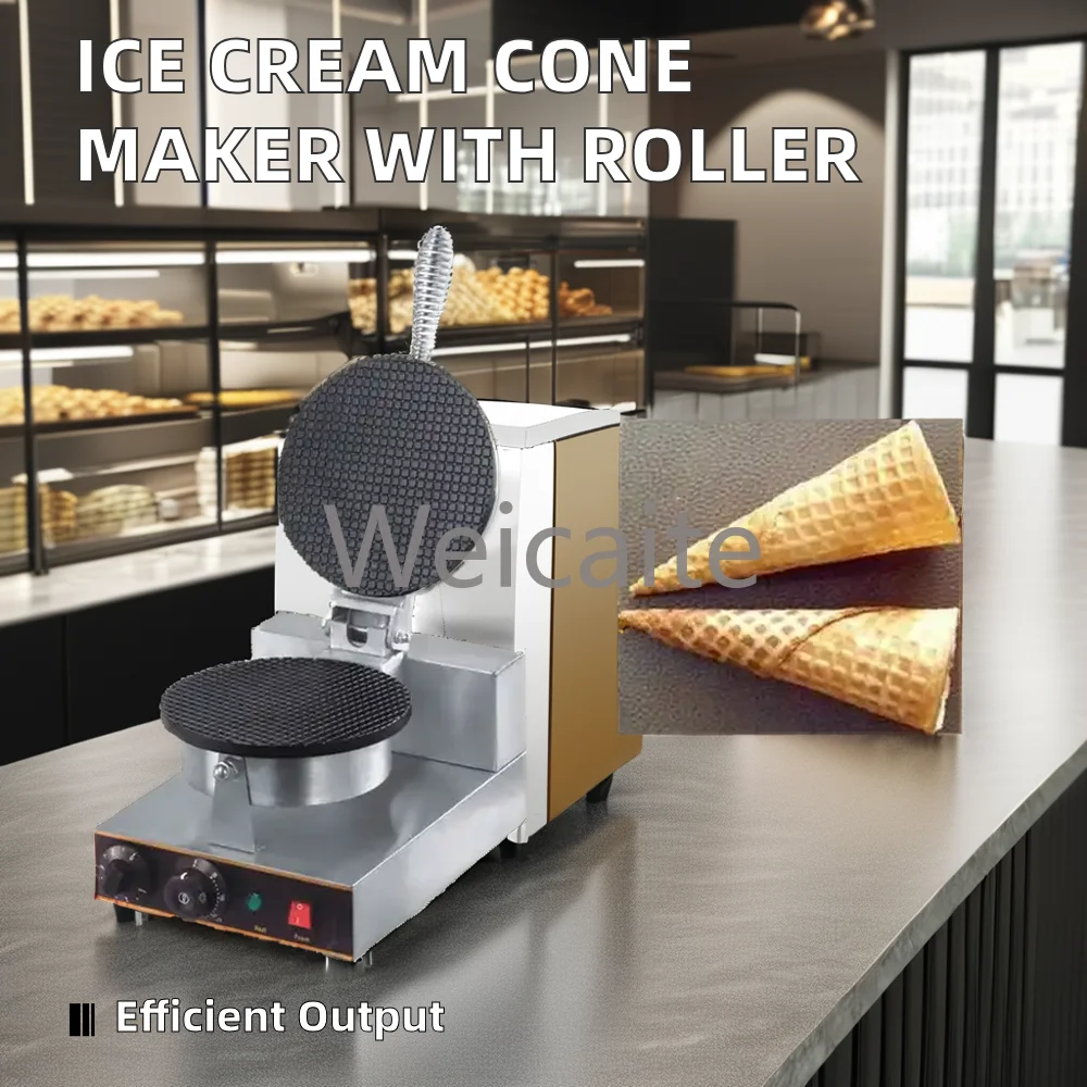 Commercial Stainless Steel Iron Machine New Condition Baking Tool Ice Cream Cone Waffle Machine Shape Roller Restaurant Use