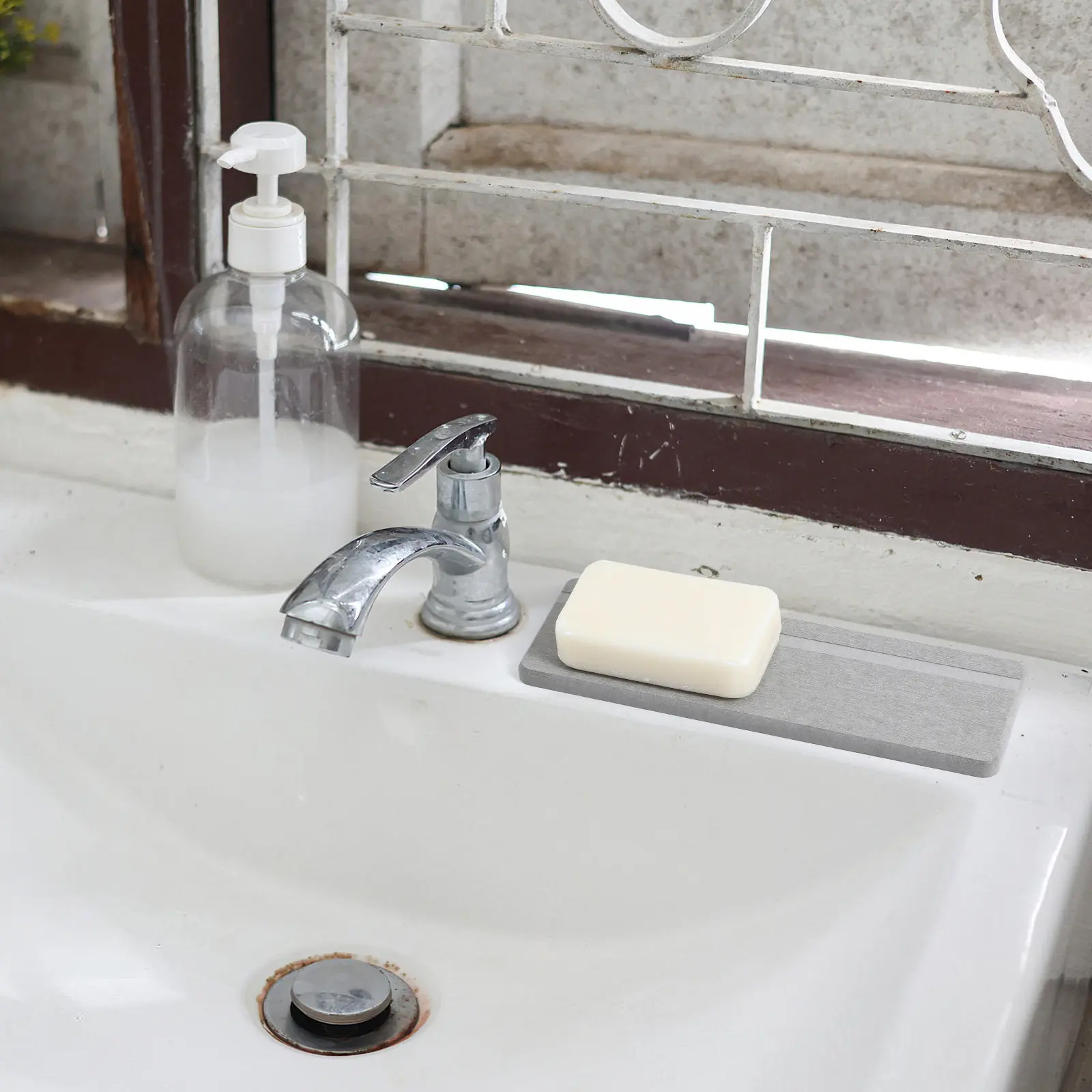 2Pcs Diatom Wash Pads Bathroom Absorbent Quick-Drying Non-Slip Mats Mouthwash Cup Soap Toothbrush Holder Multi-Functional
