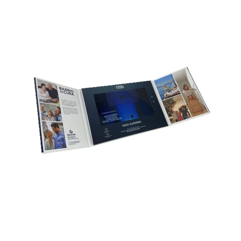 Customized. Factory Direct Supply Video Greeting Card 10.1inch IPS Screen Magnetic Switch Video Brochure-border L