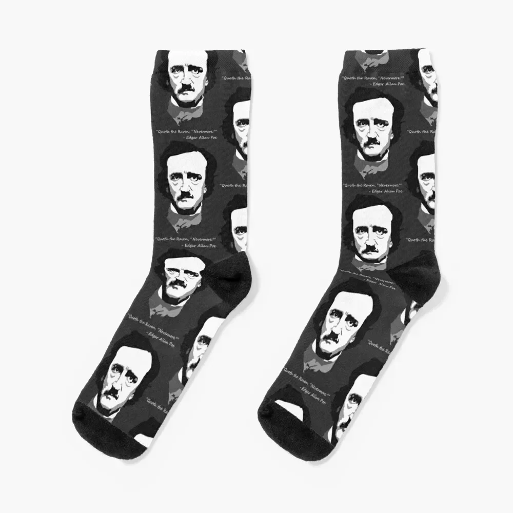 Edgar Allen Poe - Quoth the Raven Socks ankle crazy basketball bright garter Socks Girl Men's