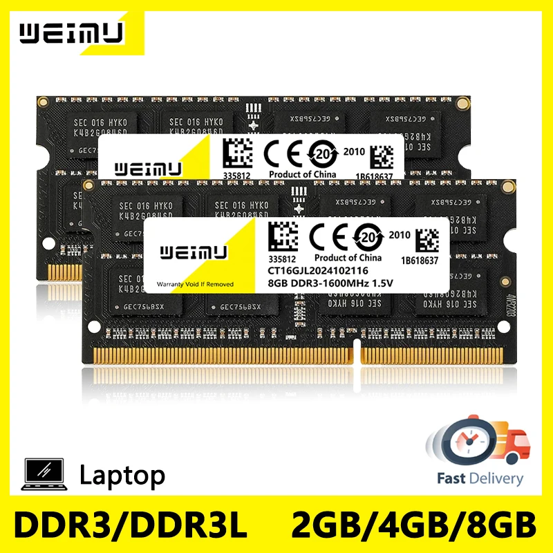 DDR3 DDR3L 2GB 4GB 8GB Laptop Memory Ram PC3 8500 10600 12800 PC3L 1066 1333 1600Mhz 204Pin Notebook Non-ECC SODIMM Memoria Ram