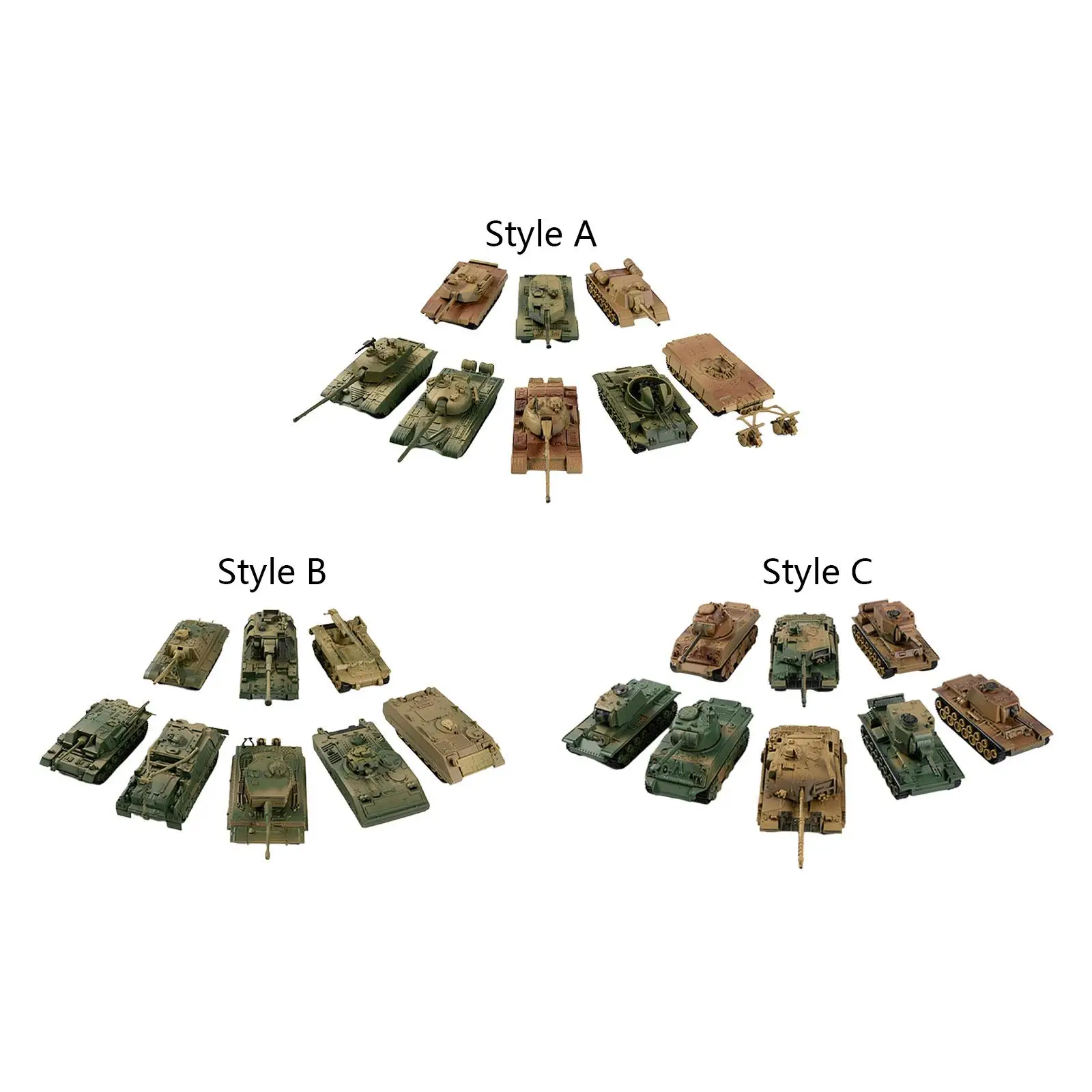 

8 Pieces 1:72 Scale Tank Model Kits Unique Gifts 4D Puzzle Games for Educational Toy Tabletop Decor Children Boys Adults Kids