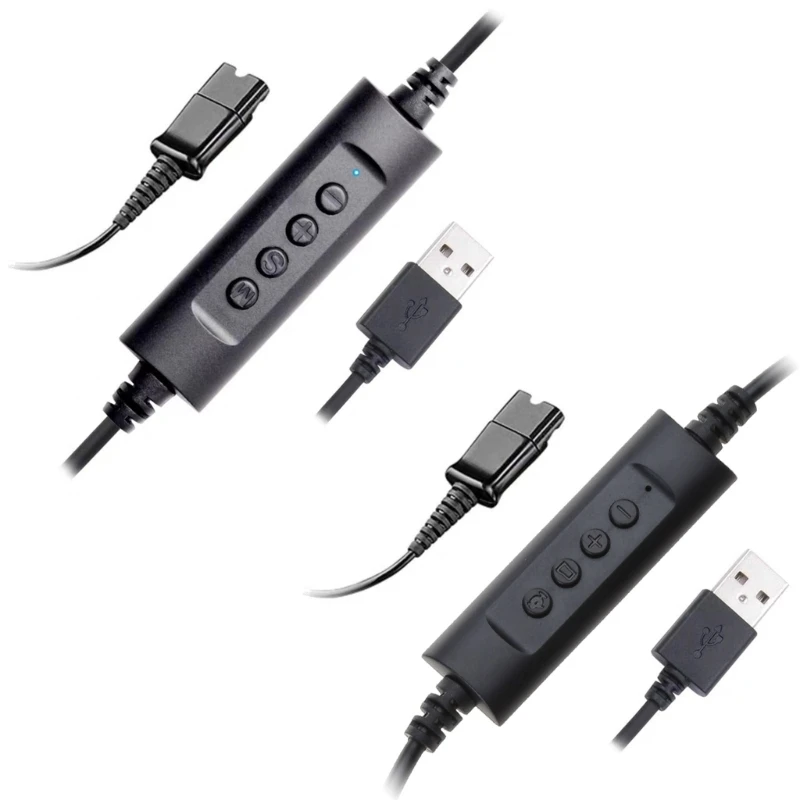 USB Connector Headset Cable for Call Centers, Online Classes and Meetings Clear Sound Quick Disconnect Cable D46B