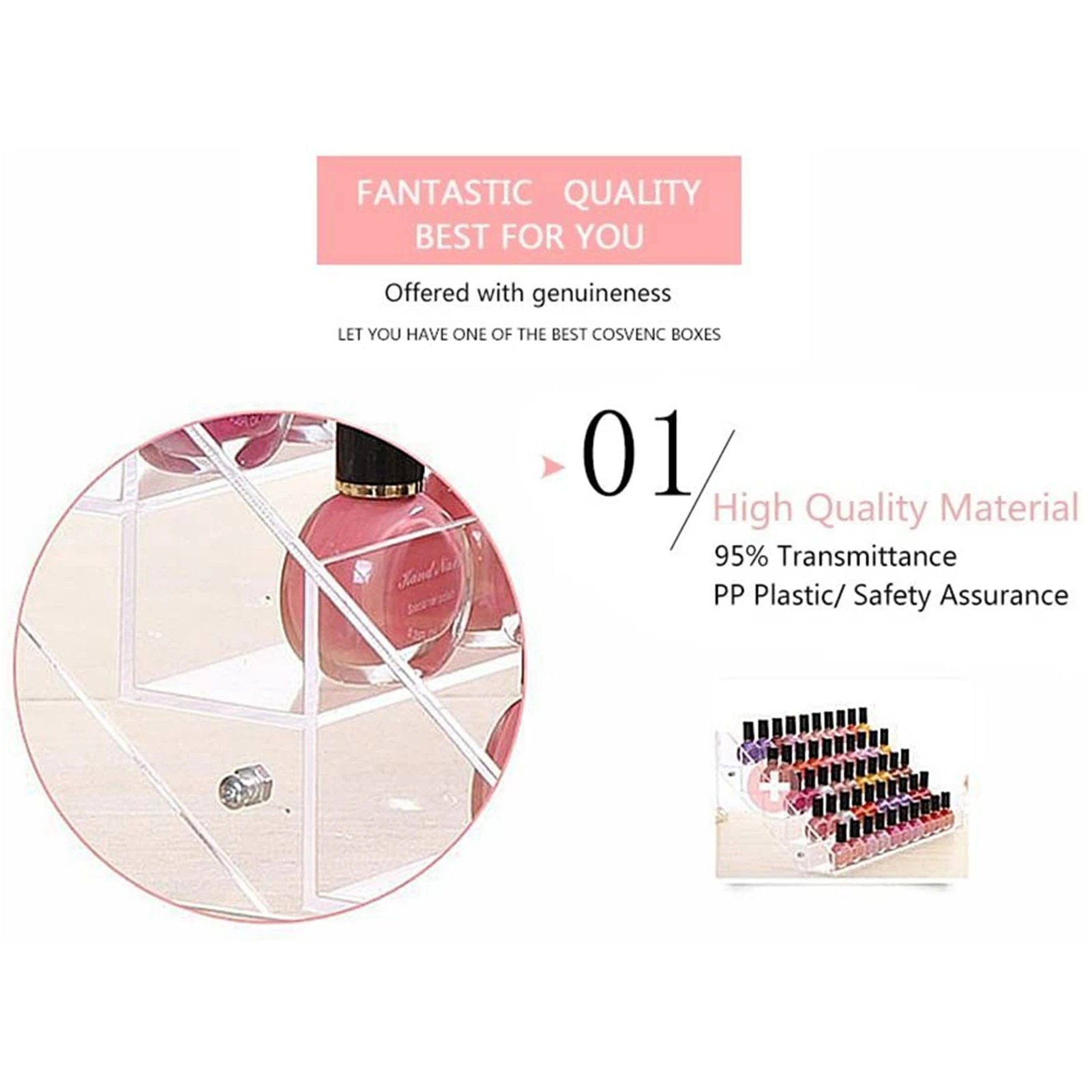 

4 Tier Cosmetic Make Up Case Nail Polish Varnish Display Stand Rack Lipstick Holder Plastic Acrylic Nail Polish Display Box