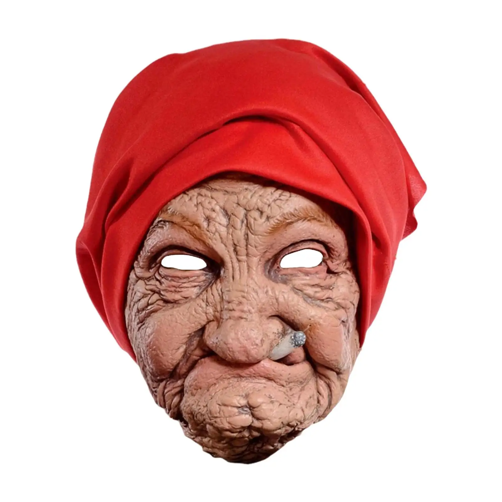 Masque d'Halloween pour jeu de rôle, accessoire de Costume de fête de vacances, masque de tête de vieille femme