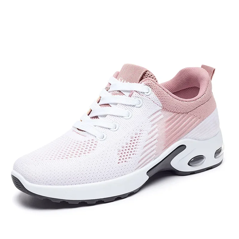 New Running Shoes Ladies Breathable Sneakers Summer Light Mesh Air Cushion Women\'s Sports Shoes Outdoor Lace Up Training Shoes