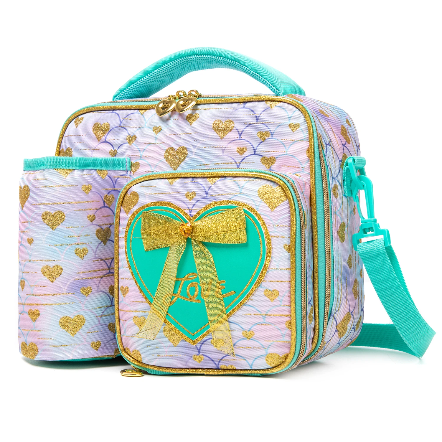 Nueva llegada bolsa refrigeradora de aislamiento térmico con impresión colorida bolsa de almuerzo para niños con portabotellas