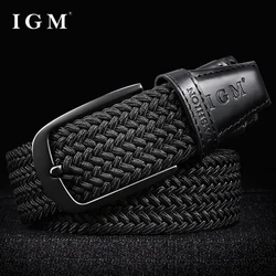Fashion breathable elastic canvas men's needle buckle non-hole belt casual pants elastic belt