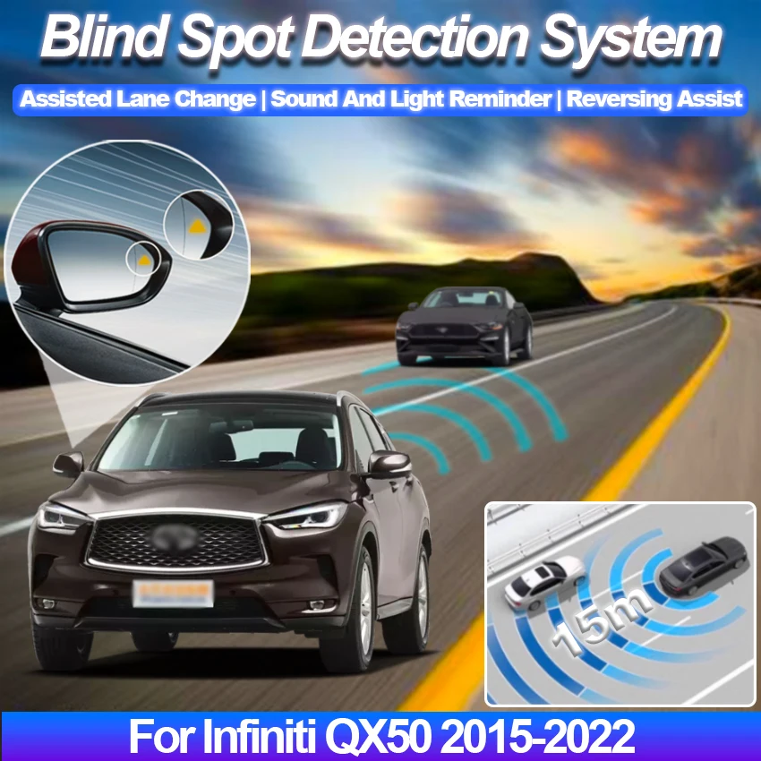 Blind Spot Detection System For Infiniti QX50 2015-2025 Rearview Mirror BSA BSM BSD Monitor Change Assist Parking Radar Warning
