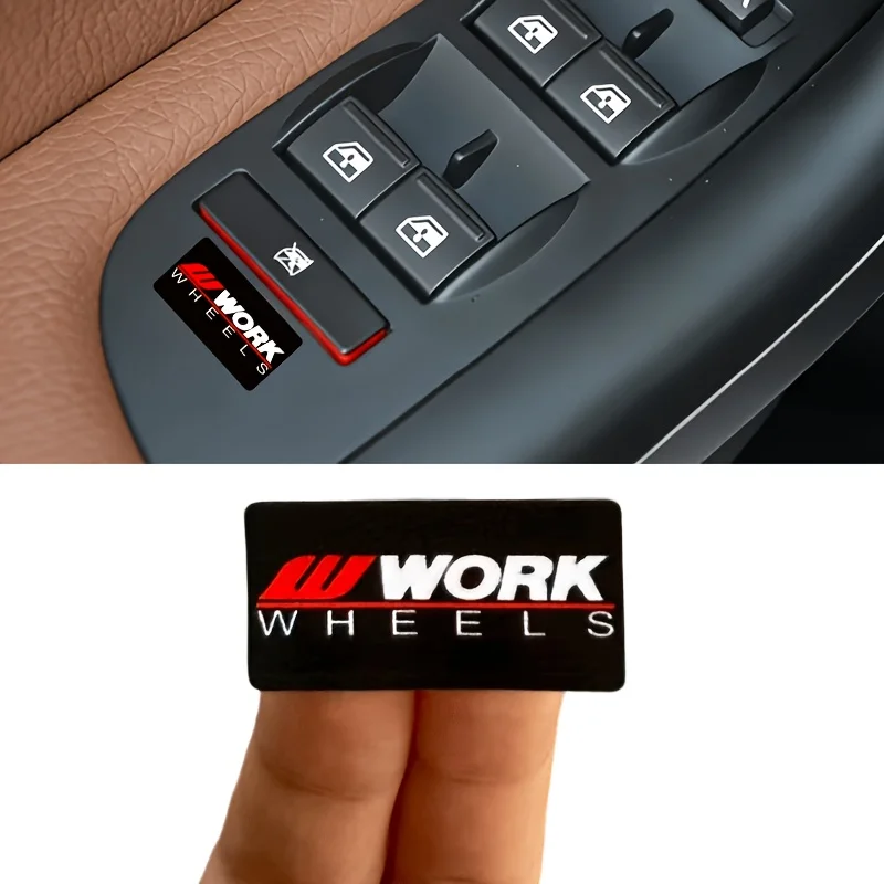 WORK WHEELS JDM Letter Decal Waterproof Vinyl Car Door Handle Air Vent Interior Sticker Auto Modification Decor Accessories