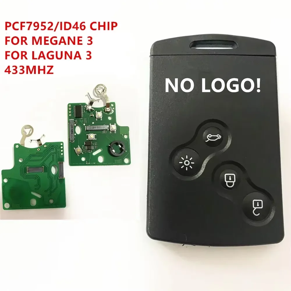 NO LOGO! Chiave telecomando per auto a mani libere per Renault Megane3 Fluence Scenic per Laguna 3 Koleos Clio PCF7952 chiave per auto