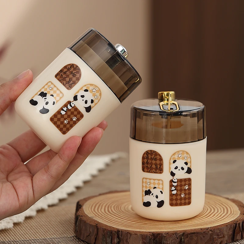 

Press-To-Open Toothpick Holder Automatic -Up Storage Tool Creamy Deer Toothpick Tube Bucket Jar Home Organization Supplies