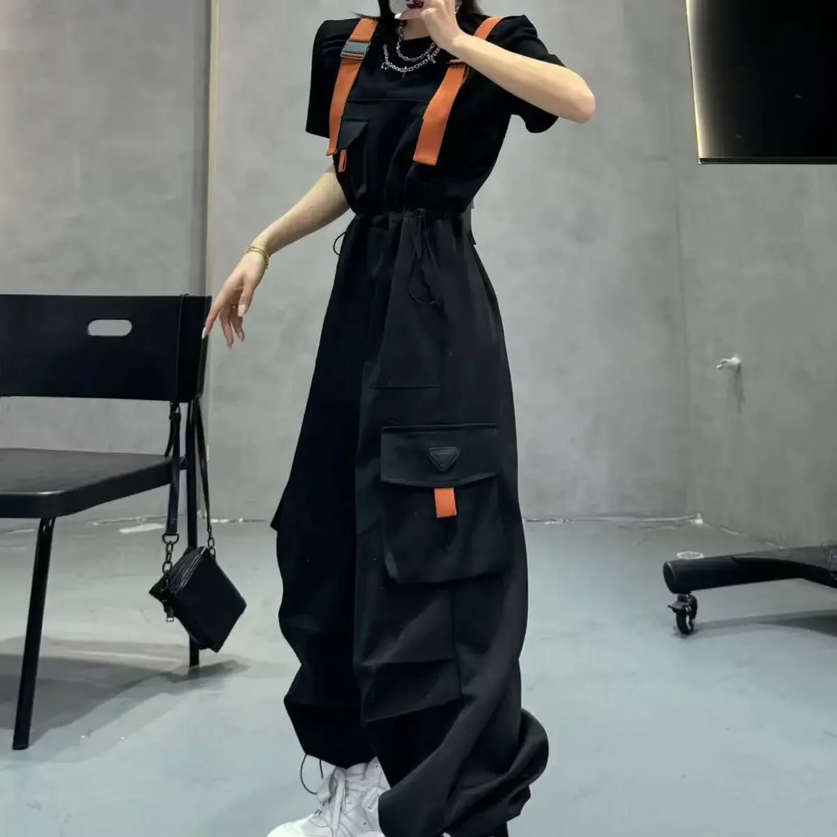 

2025 Spring/Summer New Women's Jumpsuit Loose Commuting High Waisted Workwear Overalls