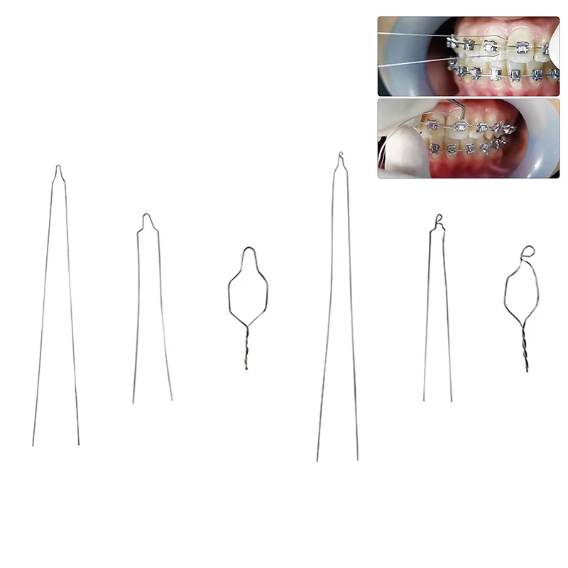 

100 Pcs/pack Dental Kobayashi Wire 0.008-0.014 Metal Preformed Ligature Tie Stainless Steel Tool Short/Long Bracket Wires