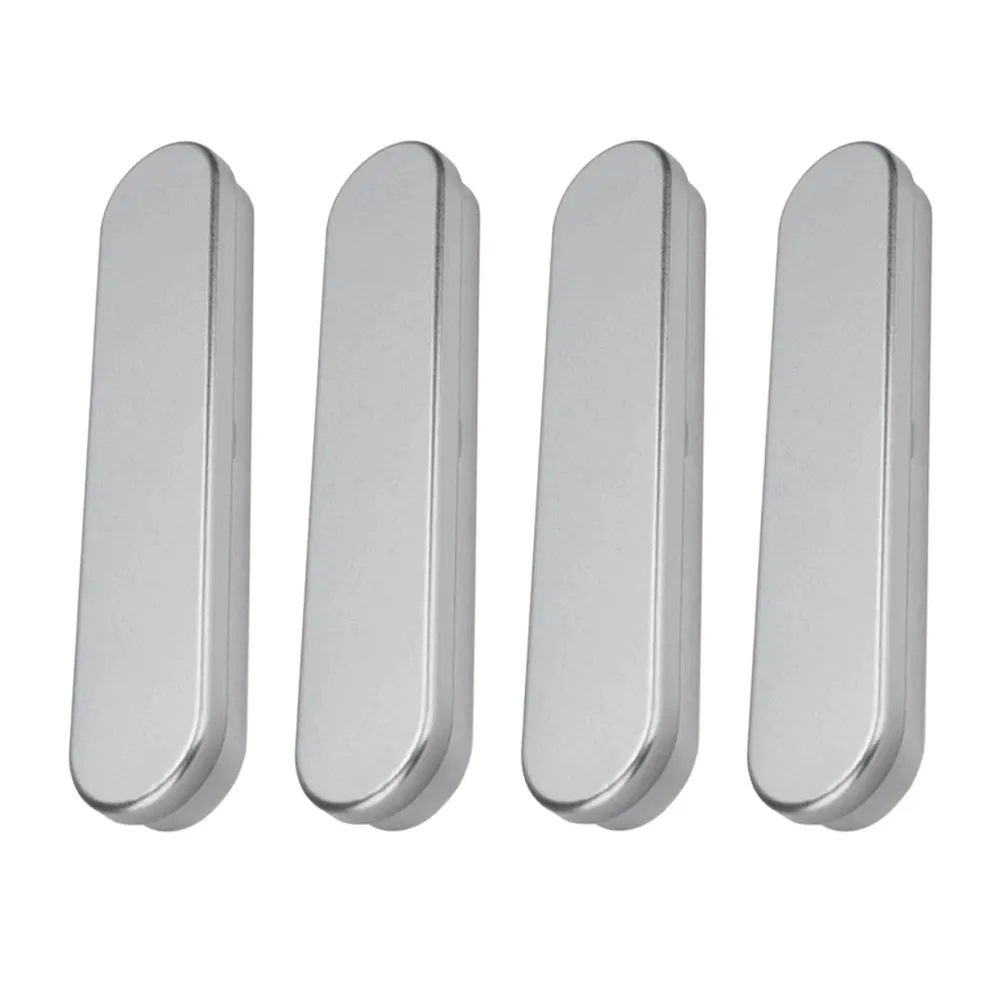 

4Pcs Tinplate Stationery Box Durable Silver Smooth Design Student Pencil Case MultiFunctional Pen Storage Box Small