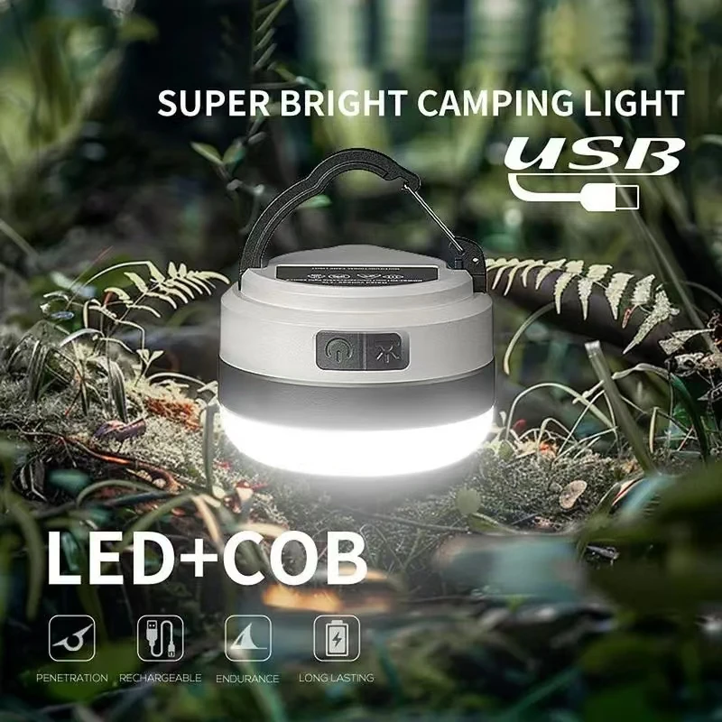 Recarregável LED Camping luz, atmosfera ao ar livre luz, quente radiante, mini conta portátil, lanterna lâmpada, novo