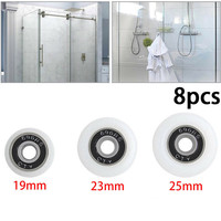 8Pcs Replacement Shower Door Accessories Bearing Roller Runner Wheels Drop Shipping 19/23/25mm Wheel Diameter