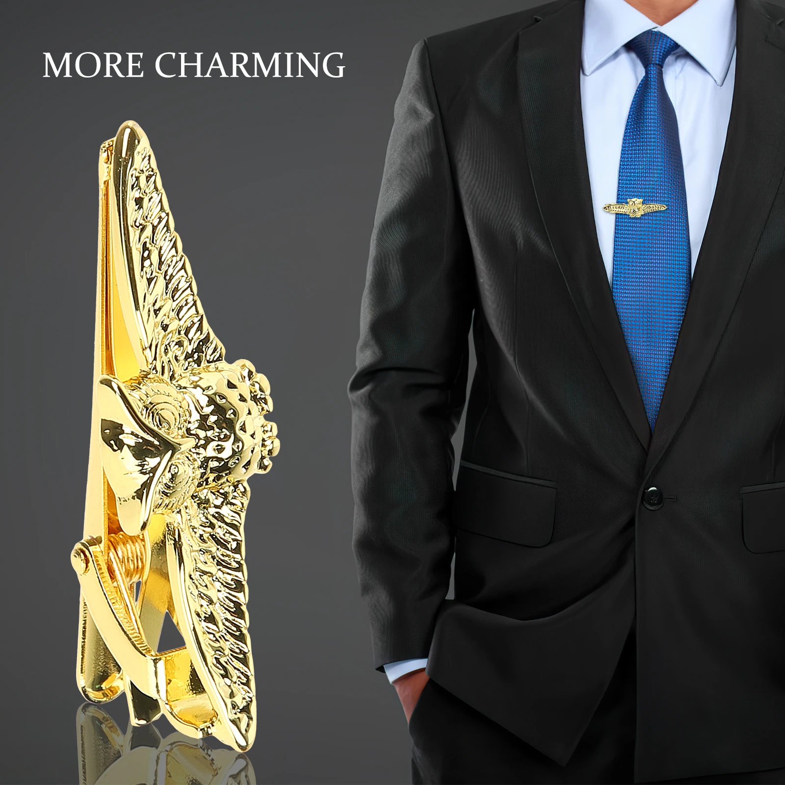 

Gold Tie Clip Men Business Suit Shirt Owl Shape Wedding Formal Wear Durable Stylish Accessory For Husband Father Gift