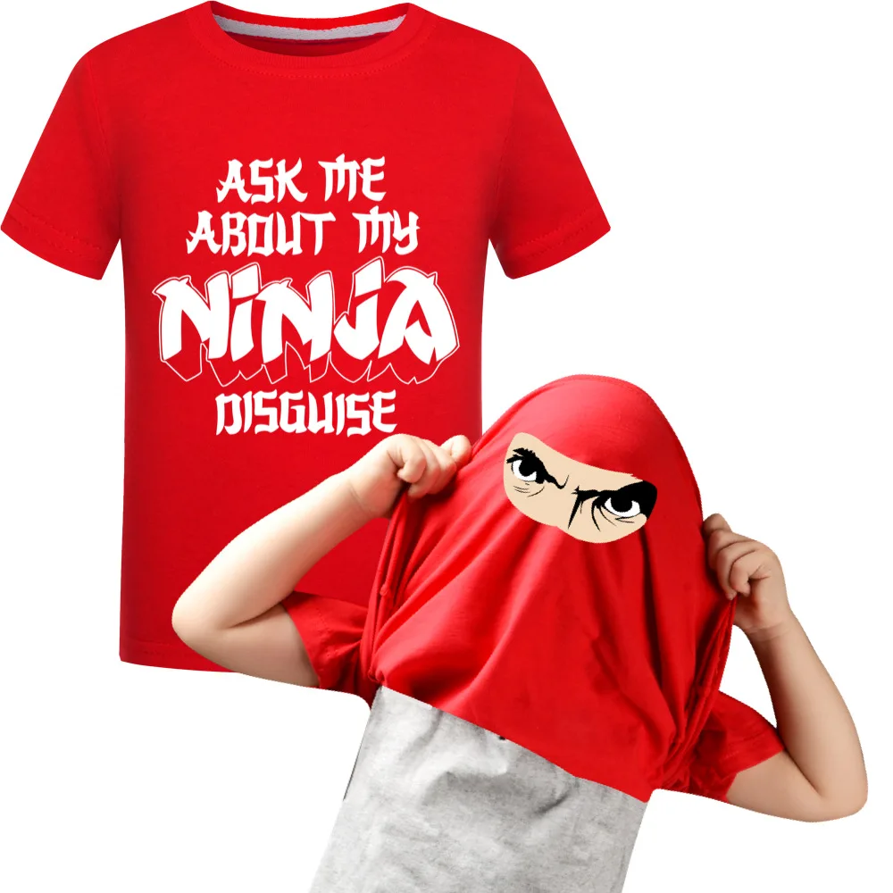 Kids Ask Me about My Ninja Disguise Flip T Shirt Funny Costume Graphic Boy\'s Cotton T-Shirt Humor Gift Women Top Tee