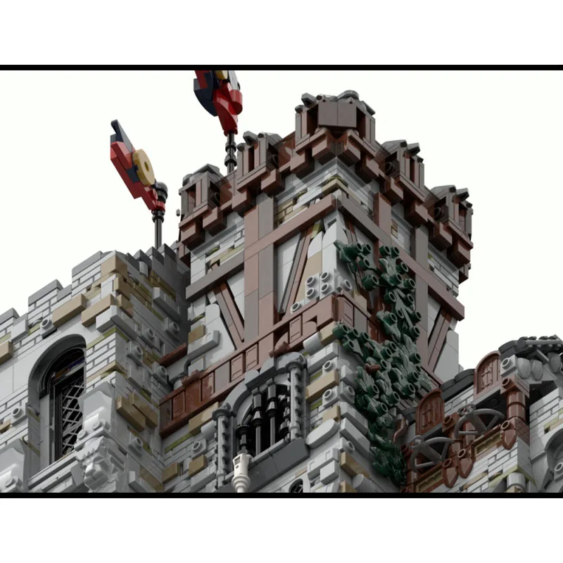 

MOC-206892 гигантский средневековый замок из фильма, вид на улицу, строительные блоки, модель 21090, деталиMOC, креативная игрушка для мальчиков и детей, подарок на день рождения