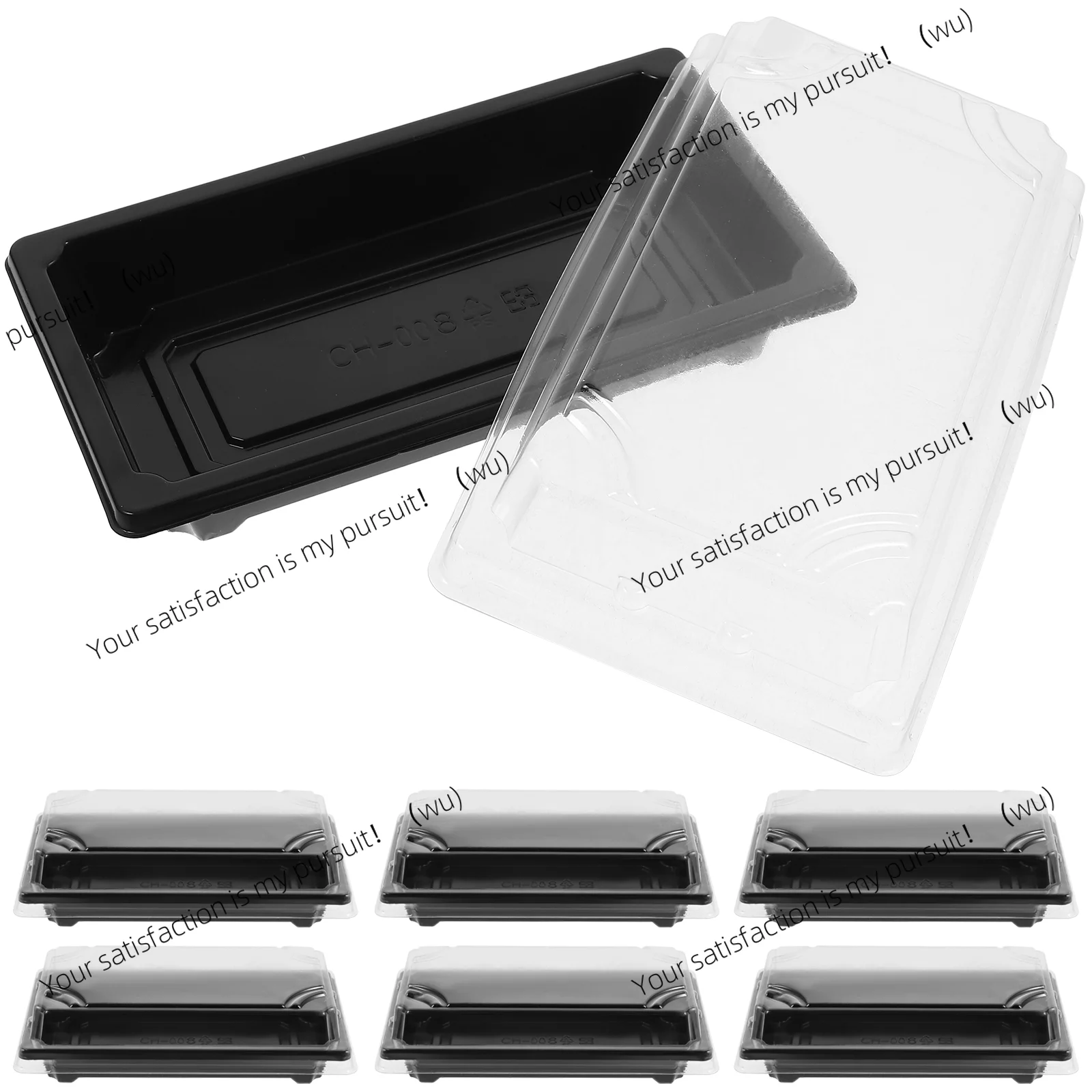 50PCS Sushi Box Sushi Tray Meal Prep Containers Lunchbox with Lid Storage Containers for Kitchen Restaurant