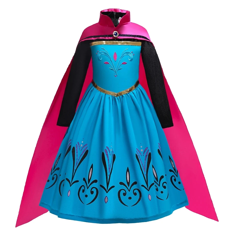 Frozen Elsa Anna Princess Girls Birthday Snow Queen Dress Kids Role Play Halloween Carnival Party Cosplay Costume