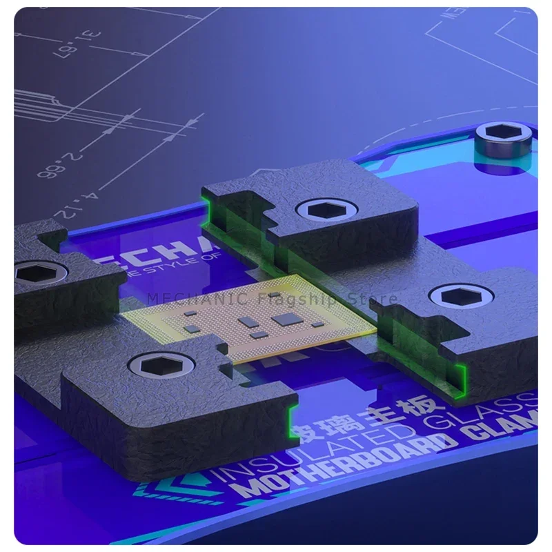 Mechanic g-fix placa-mãe de vidro isolada a ar glamp para pcb cpu chip dispositivo fixo remover cola estanho plantio ferramenta de reparo