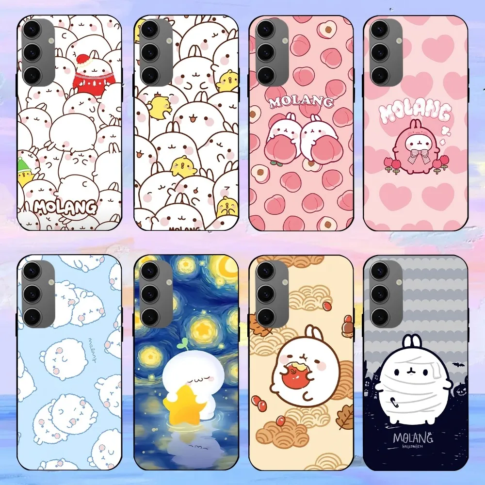 Cartoon M-Molang Phone Case For Samsung Galaxy S21 S22 S23 S30 Note 10 20 Plus Lite FE ULTRA Shell