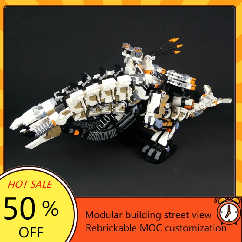 Thunderjaw-Minifig Scale Space War Weapon MOC SpaceShip Battle Model Building Block Architecture DIY Education Assembly Toy Gift