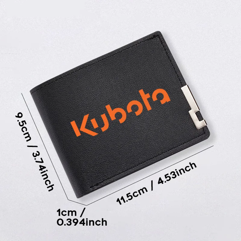 Portafoglio in PU con logo Kubota Design minimalista Leggero Durevole Portafoglio compatto da uomo in stile business Elegante e moderno Essenziale quotidiano