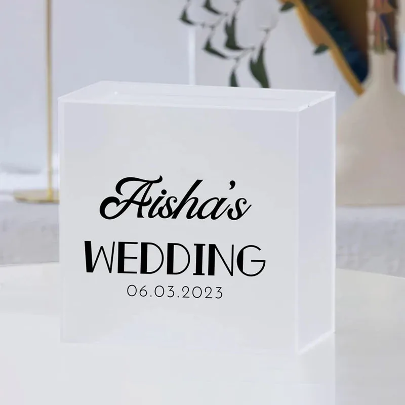 Personalized Wedding Card Box Wedding Acrylic Box Money Card Box Thank You Card Box Well Wishes Box for Wedding Party Card Box