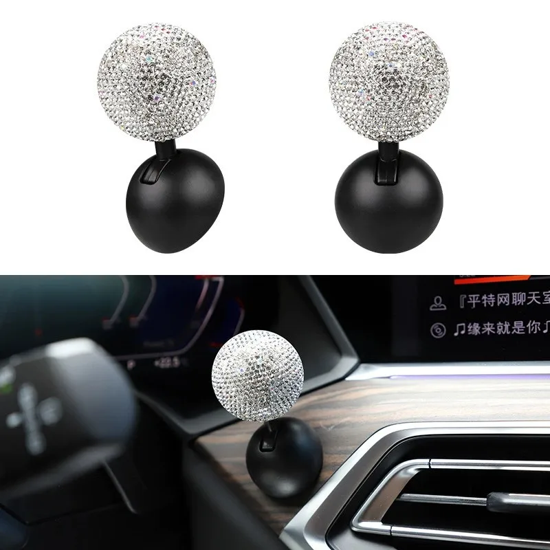 Diamond-Studded Push-to-Start Joystick Cover with Golf Club Design – Creative Car Gear Knob Decoration