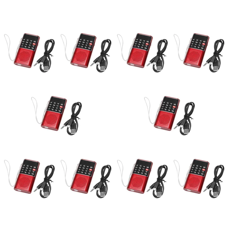 Hot-10X L-328 Mini Portable Pocket FM Auto Scan Radio Music Audio MP3 Player Outdoor Small Speaker With Voice Recorder