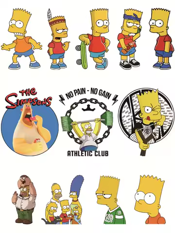 Funny The Simpson stripes appliques DIY patches for children self-adhesive Clorhing stickers iron on transfer