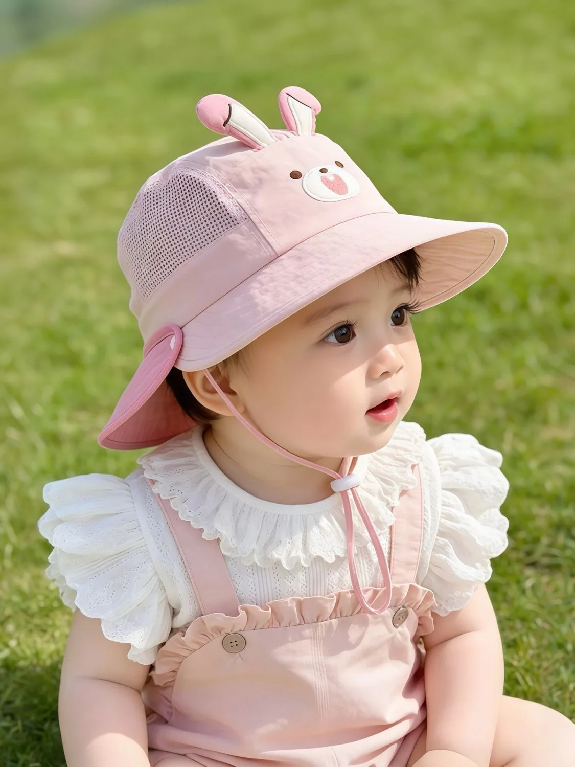 Children's hats, breathable and thin for spring and summer, sun protection hats for boys and girls, cute cartoon outdoor sun hat image 2