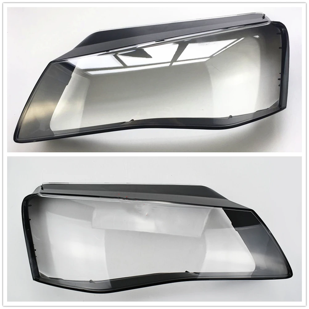 2PCS Headlight Lens Cover Lampshade Shell Protector Frame Case For Audi A8 D4 2011 2012 2013