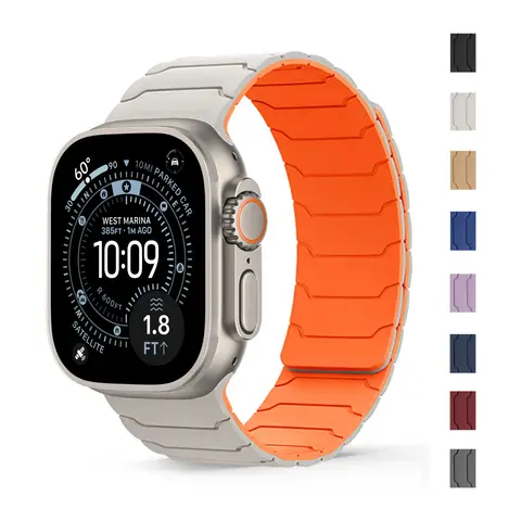magnetic Strap For Apple Watch Band ultra 2 3 49mm 44mm 40mm 41mm 46mm 42mm 45mm 38 Silicone Bracelet IWatch Series 11 9 8 SE 10