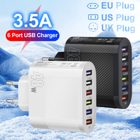Six in 1 6 Ports USB Charger Fast Charging Quick Charger For Samsung S23 S22 Xiaomi Mobile Phone Charge Adapter
