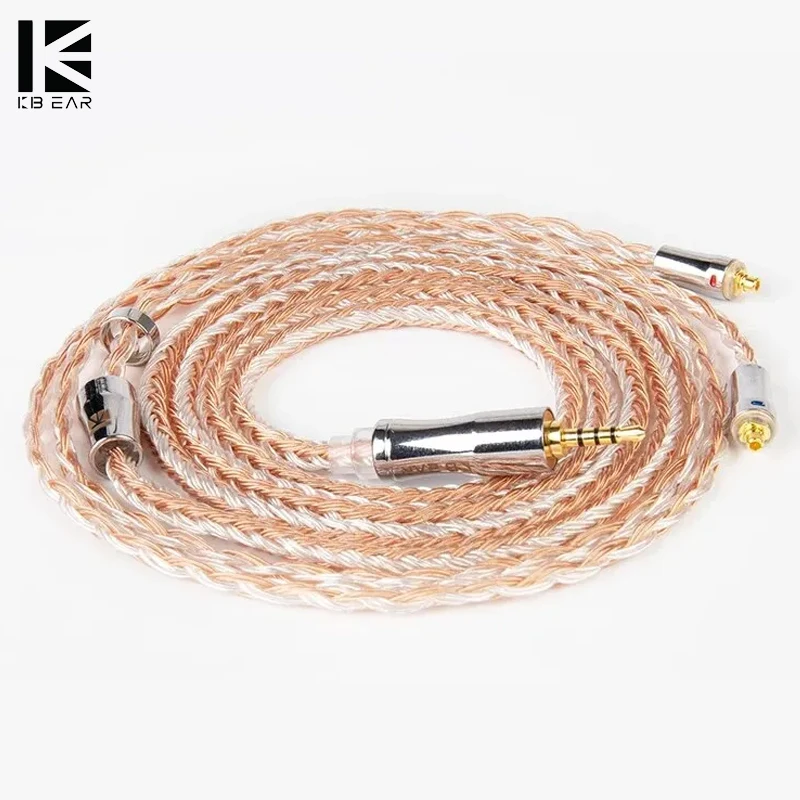 KBEAR Expansion 24 Core 4N Silver Plated Upgrade Earphone Cable MMCX/2PIN/QDC/TFZ Earbuds Headphone Connector For Lark kai ks1