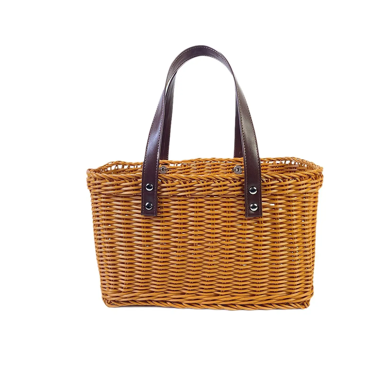 Woven Shopping Storage Basket Camping Picnic Basket for Hiking Kitchen Beach