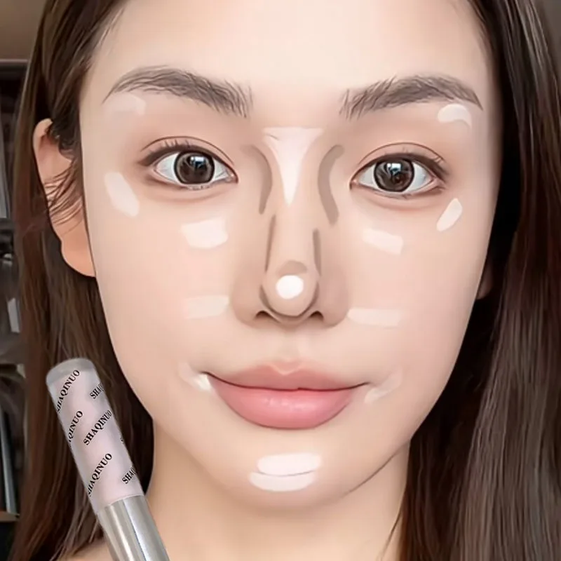 ダブルヘッドノーズシェーディング輪郭形成ブライトニングスティック液体ナチュラル防水グレーがかったブラウントーンフェイス輪郭ブライトニングメイクアップ