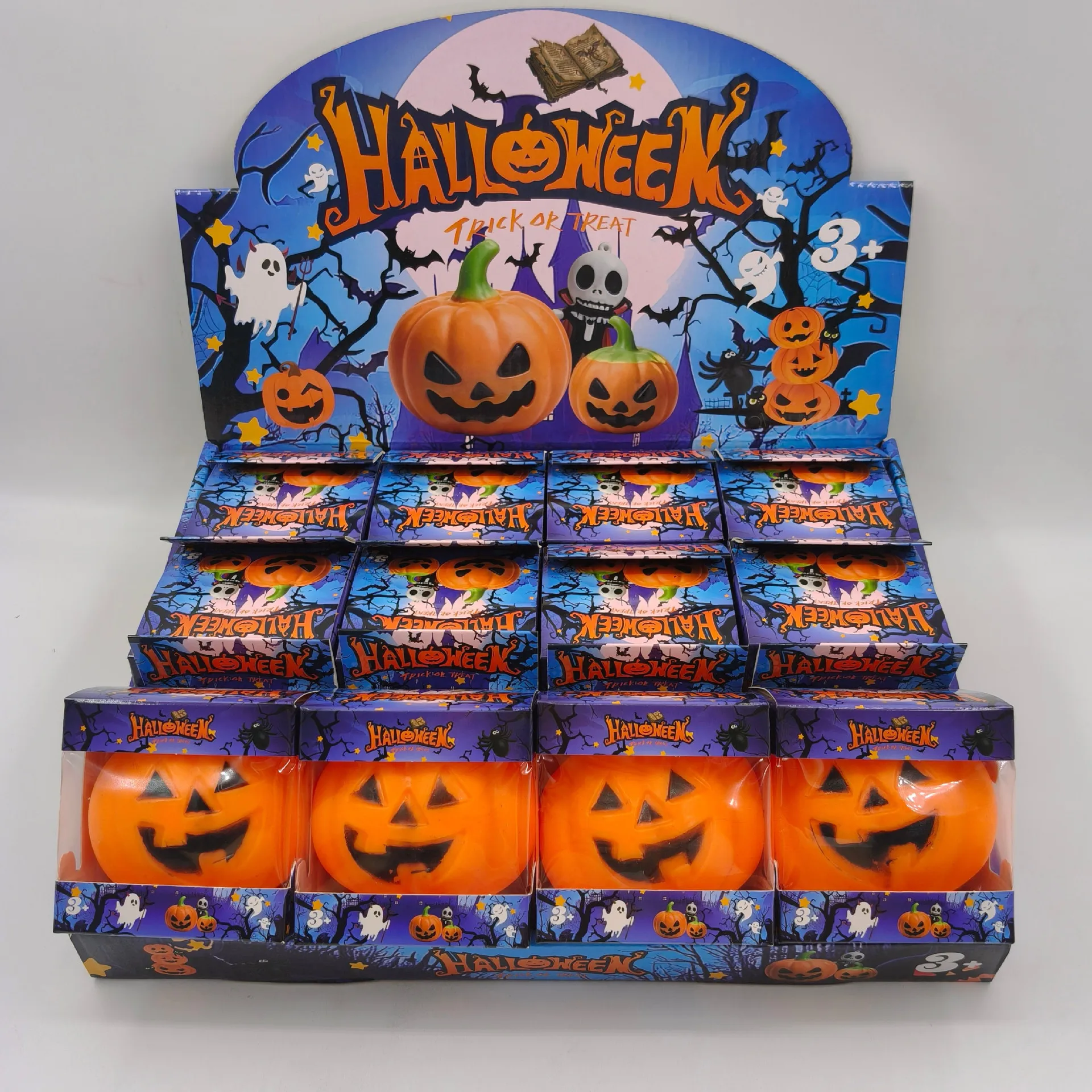 2026 Halloween Pumpkin Head Squishy Toy Squeeze Stress Relief Fidget Toy Gift Box Halloween gift for Party Favorite - view 4